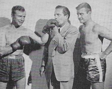 Joey Adams, Don 'Red' Barry, and Tom Brown in Ringside (1949)