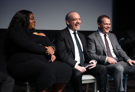 Paul Giamatti, David Hemingson, and Joy Randolph at an event for The Holdovers (2023)