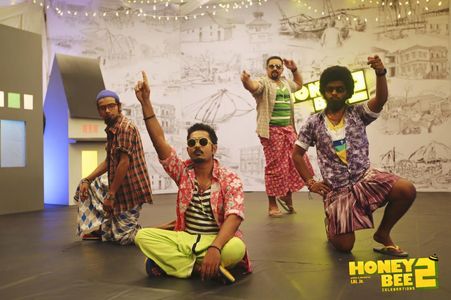 Baburaj, Asif Ali, Sreenath Bhasi, and Balu Varghese in Honey Bee 2: Celebrations (2017)
