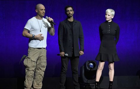 Tom Hardy, Michelle Williams, and Riz Ahmed at an event for Venom (2018)