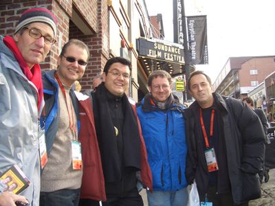 DP John Foster, Editor John Coniglio, Director Alfredo de Villa, Screenwriter Nat Moss and Producer Josh Blum at the pre
