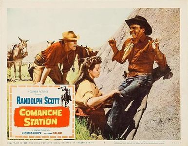 Randolph Scott, Nancy Gates, and Richard Rust in Comanche Station (1960)
