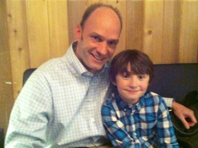 Brian Stepanek & Spencer Drever on the set of Mr Young.