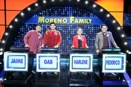 Gab Moreno, Federico Moreno, Harlene Bautista, and Jaime Moreno in Family Feud Philippines (2022)