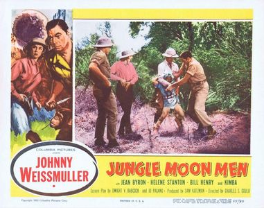 Jean Byron, Myron Healey, William Henry, and Johnny Weissmuller in Jungle Moon Men (1955)