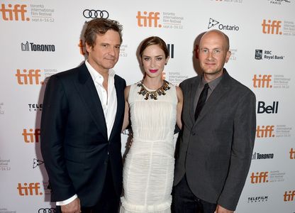 Colin Firth, Emily Blunt, and Dante Ariola at an event for Arthur Newman (2012)