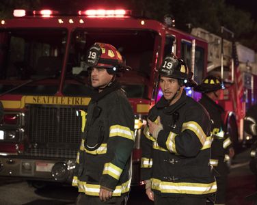 Jay Hayden and Grey Damon in Station 19 (2018)