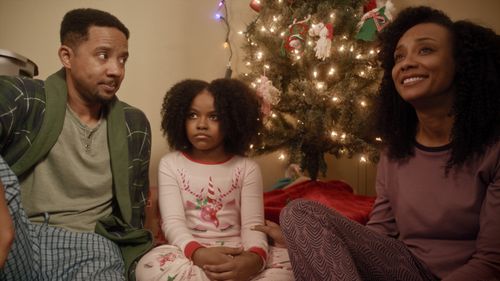 Amina Massai, Chris Greene, and Ashley B. Jones in A Christmas Karen (2022)