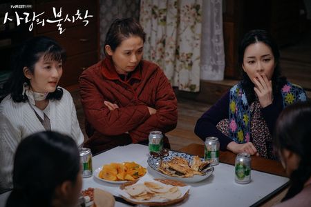 Kim Jung-nan, Jang So-yeon, and Kim Sun-young in Crash Landing on You (2019)