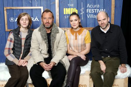 Jude Law, Sean Durkin, Oona Roche, and Charlie Shotwell at an event for The IMDb Studio at Sundance: The IMDb Studio at 