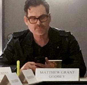Matthew Grant Godbey at a table read for #criminalminds episode #ghosts