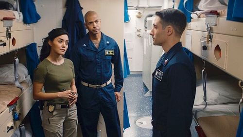 Yasmine Al-Bustami, Armando Acevedo, and Andy Dispensa in NCIS: Hawai'i (2021)