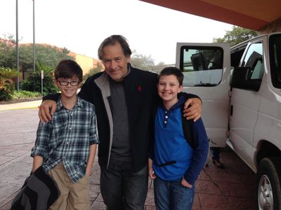 Dodge with James Remar and Joey Morris on the set of 