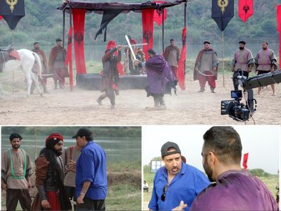 Vikram Dhillon directing the cast and action of Marr Ke Khuda (2018).