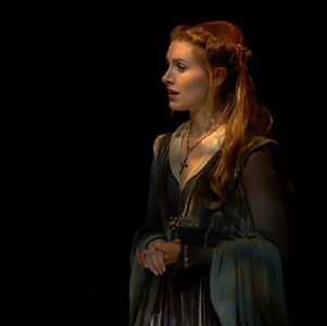 Actress Emma Hamilton as Queen Isabella in Richard II for the RSC