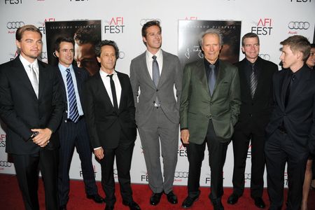 Leonardo DiCaprio, Dermot Mulroney, Brian Grazer, Armie Hammer, Clint Eastwood, Robert Lorenz, Dustin Lance Black, J.Edg