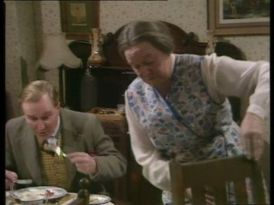 Robert Hardy and Mary Hignett in All Creatures Great and Small (1978)