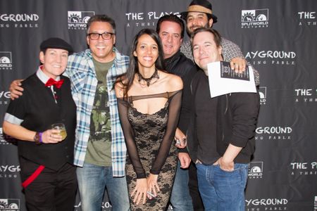 Mark Anthony Cox, Ghadir, Rebecca Reyes, Alex E. McDaniel, and Michael Foster at an event for The Playground (2017)