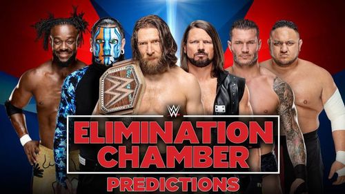 Jeff Hardy, A.J. Styles, Randy Orton, Bryan Danielson, Joe Seanoa, and Kofi Kingston in WWE Elimination Chamber (2019)