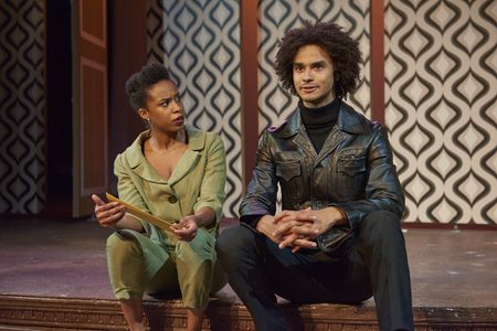 Kara Green as Horatio and Jaron Crawford as Hamlet in Theater at Monmouth's 2019 summer production of Hamlet