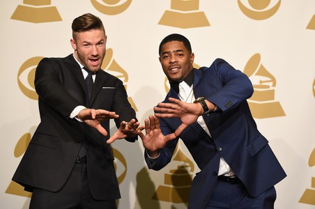 Julian Edelman and Malcolm Butler at an event for The 57th Annual Grammy Awards (2015)
