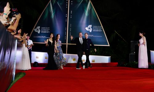 Zon Shih, Lotte Verbeek, Christopher Downs (Xia Keli) & Darren Darnborough attend the 2nd Hainan International Film Fest