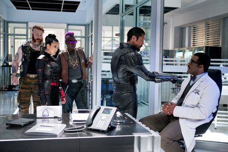 Brittany Ishibashi, Gary Anthony Williams, Brian Tee, Tyler Perry, and Stephen Farrelly in Teenage Mutant Ninja Turtles: