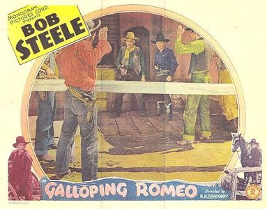 Ed Brady, Dick Dickinson, George 'Gabby' Hayes, and Bob Steele in Galloping Romeo (1933)