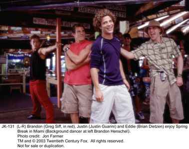 Brandon Henschel, Gregory Siff, Brian Dietzen, and Justin Guarini in From Justin to Kelly (2003)