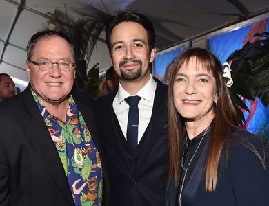 John Lasseter, Lin-Manuel Miranda, and Osnat Shurer at an event for Moana (2016)