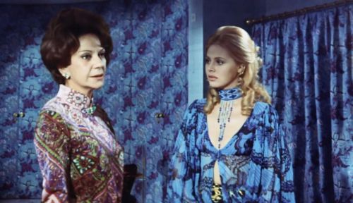 Britt Ekland and Conchita Montes in What the Peeper Saw (1972)