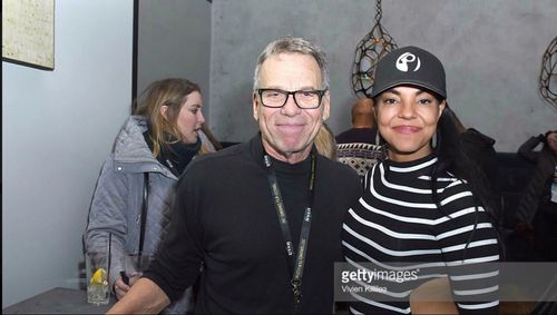 Producer David Permut and actress Tilda Del Toro attend the BET Hosted Reception at Riverhorse On Main on January 22, 20