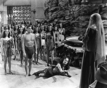 Shirley O'Hara and Johnny Weissmuller in Tarzan and the Amazons (1945)