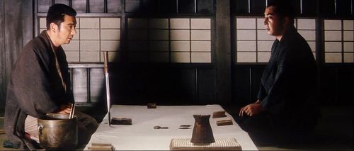 Tomisaburô Wakayama and Shintarô Katsu in Zatoichi and the Chest of Gold (1964)
