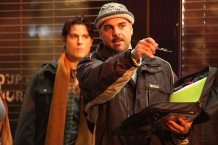 Sean Faris and director David A. Armstrong on the set of PAWN