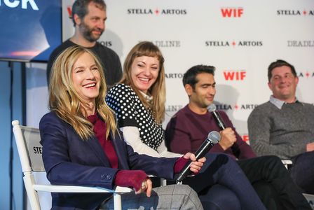 Holly Hunter, Judd Apatow, Michael Showalter, Kumail Nanjiani, and Emily V. Gordon at an event for The Big Sick (2017)