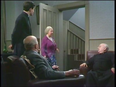 Daniel Abineri, Gabrielle Daye, Arthur Lowe, and Patrick McAlinney in Bless Me Father (1978)