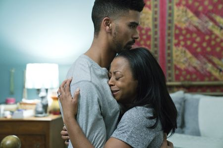 Bresha Webb and Matthew Law in A Fall from Grace (2020)