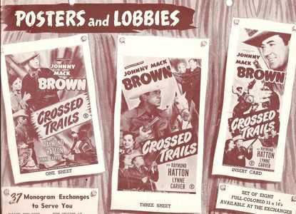 Johnny Mack Brown, Lynne Carver, Douglas Evans, Kathy Frye, and Raymond Hatton in Crossed Trails (1948)