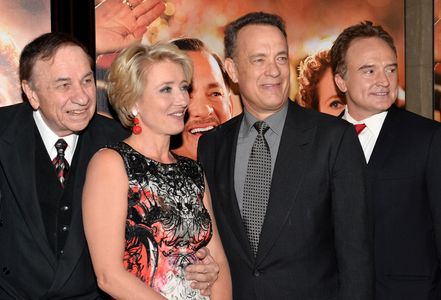 Tom Hanks, Emma Thompson, Richard M. Sherman, and Bradley Whitford at an event for Saving Mr. Banks (2013)