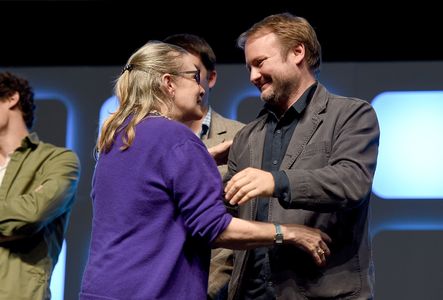 Carrie Fisher and Rian Johnson at an event for Rogue One: A Star Wars Story (2016)