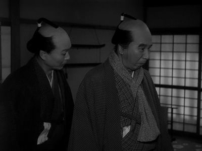 Tatsuya Ishiguro and Eitarô Shindô in A Story from Chikamatsu (1954)