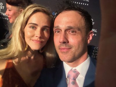 Paul Winchester with Isabel Lucas at The Osiris child premiere, Gold Coast film Festival 2017