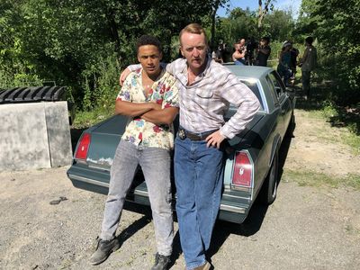 Corteon Moore & Tony Curran on set of 'The Two Deaths Of Henry Baker'