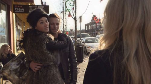 Drew Lachey, Olivia Cheng, and MacKenzie Porter in Guess Who's Coming to Christmas (2013)