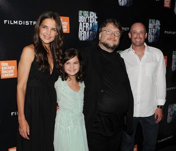 Katie Holmes, Guillermo del Toro, Bailee Madison, and Troy Nixey at an event for Don't Be Afraid of the Dark (2010)