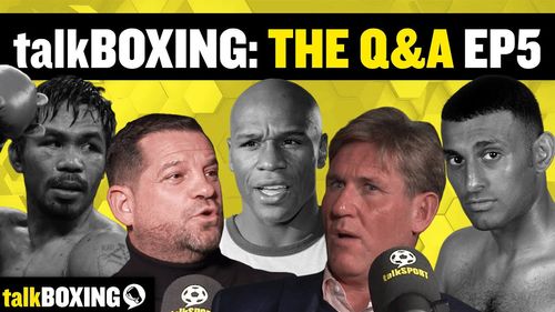 Manny Pacquiao, Naseem Hamed, Floyd Mayweather Jr., Simon Jordan, and Spencer Oliver in talkBOXING: The Q&A (2023)