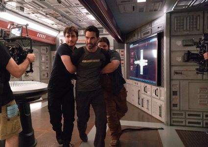 Tyler Hoechlin, A.J. Rivera, and Alexander Eling in Another Life (2019)