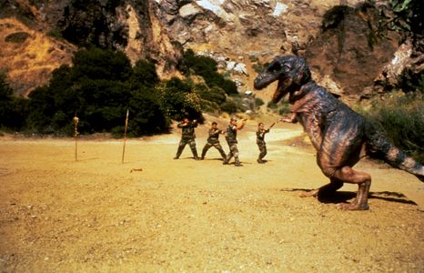 Peter Spellos, Richard Gabai, Ross Hagen, and Tom Shell in Dinosaur Island (1994)