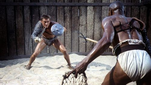 Kirk Douglas and Woody Strode in Spartacus (1960)